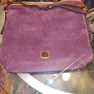 Dooney & Bourke Rich Purple Suede Shoulder Bag